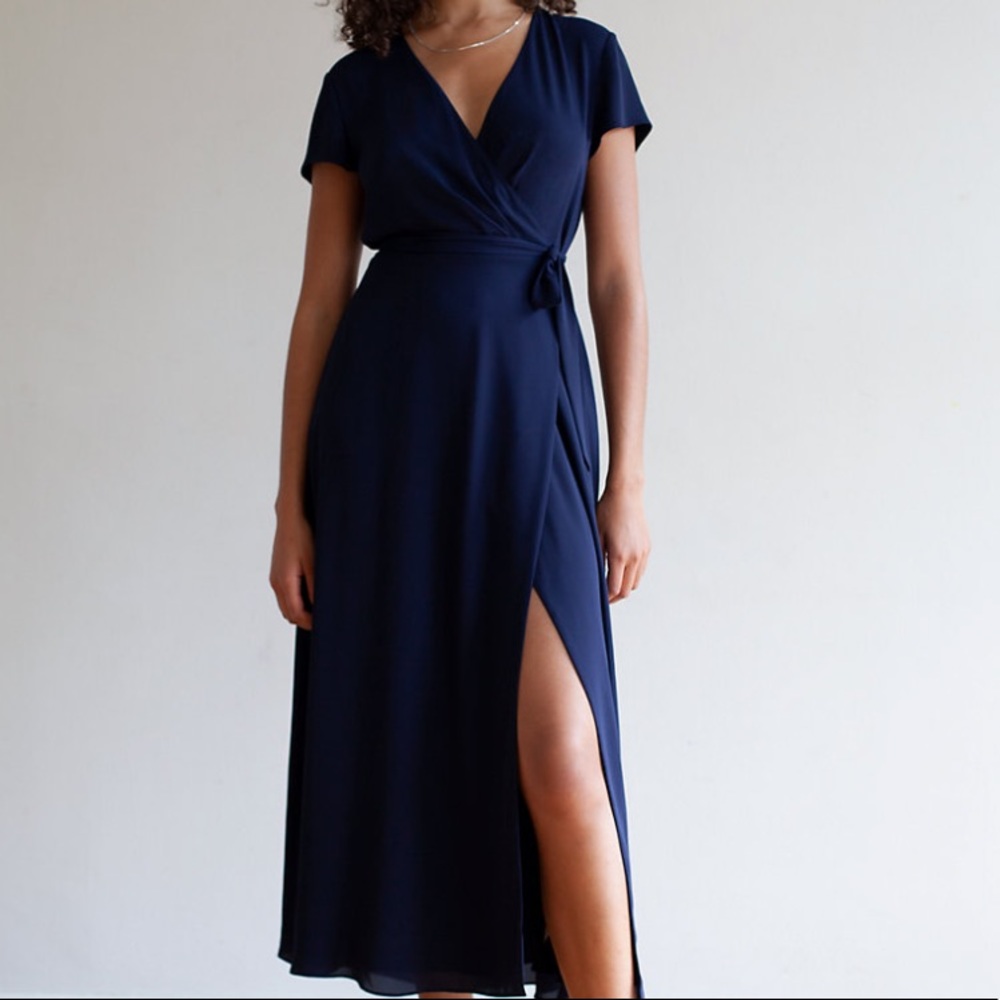 Babaton Silk Slip Wrap Dress